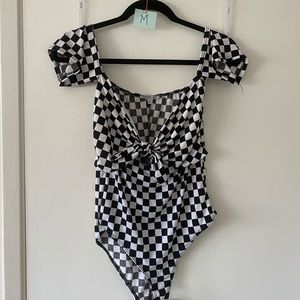 Checkered bodysuit